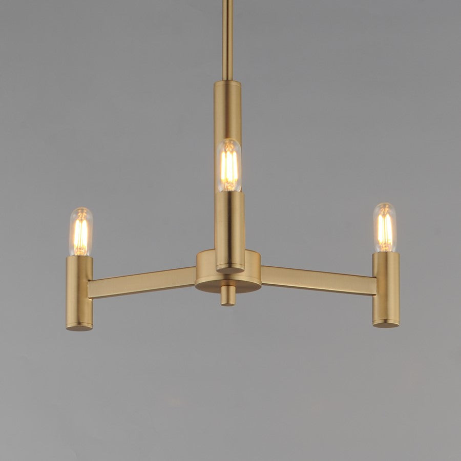 Maxim Lighting Emana 3 Light 9.75" Chandelier, Natural Aged Brass