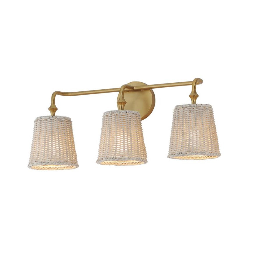 Maxim Lighting Baja 3 Light Bath Vanity, Natural Aged Brass - 21483WWTNAB