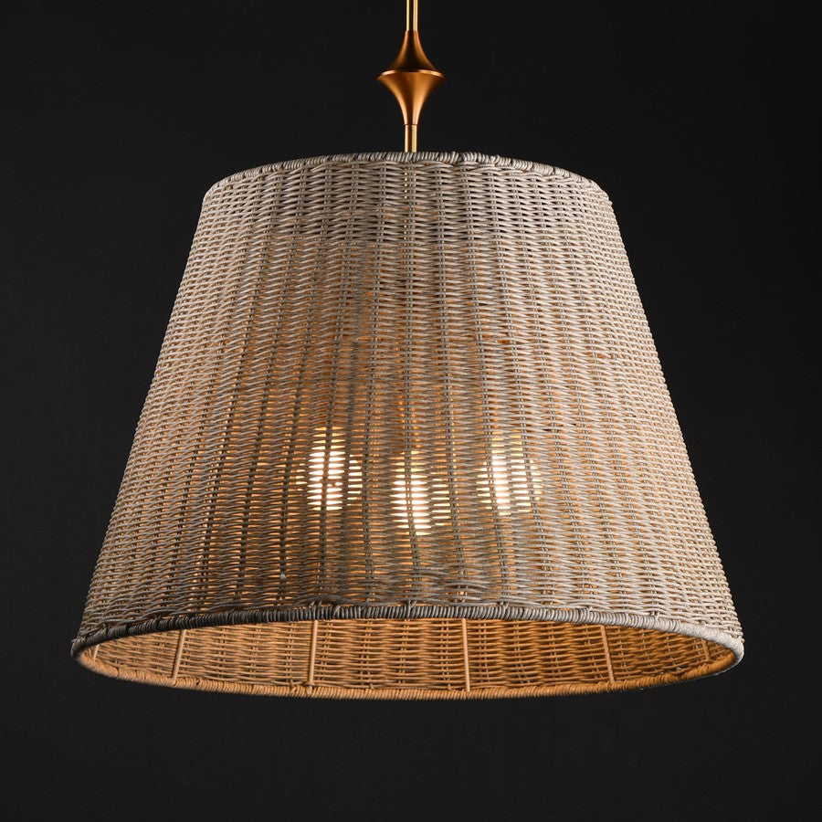 Maxim Lighting Baja 3Lt 23.5" Single Pendant, Natural Aged Brass