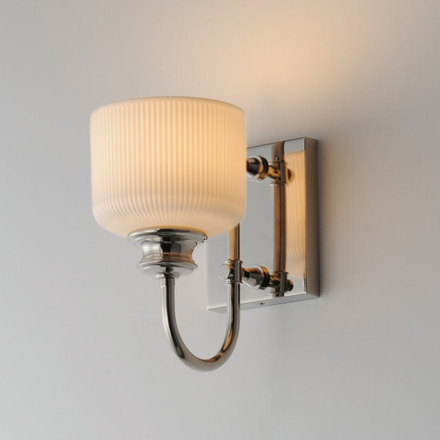 Maxim Lighting Bisque 1 Light Wall Sconce, Polished Nickel/White