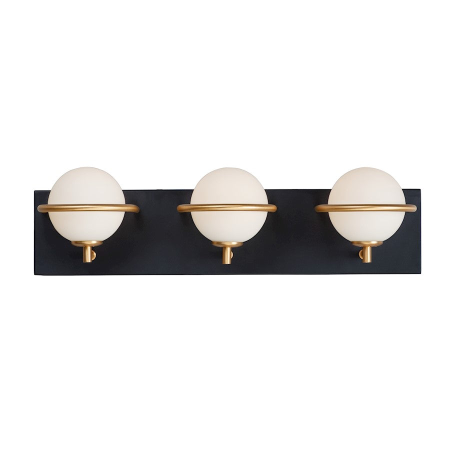 Maxim Lighting Revolve LED 4-Light Bath Vanity, Black/Gold - 21604SWBKGLD