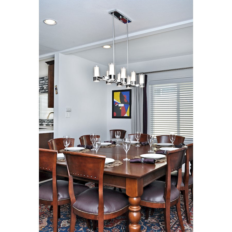 8 Light Pendant, Polished Chrome
