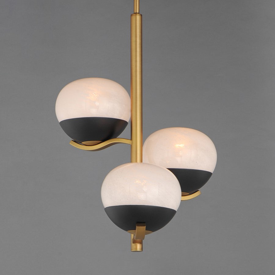 Maxim Lucerne 3Lt Entry Foyer Pendant, Black/Brass/Marble