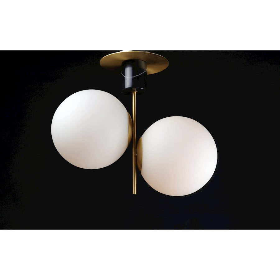 Maxim Lighting Vesper-Semi-Flush Mount, Satin Brass/Black