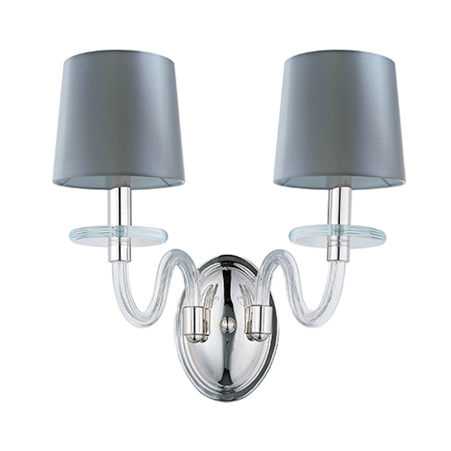 Maxim Venezia 2-Light Wall Light, Polished Nickel