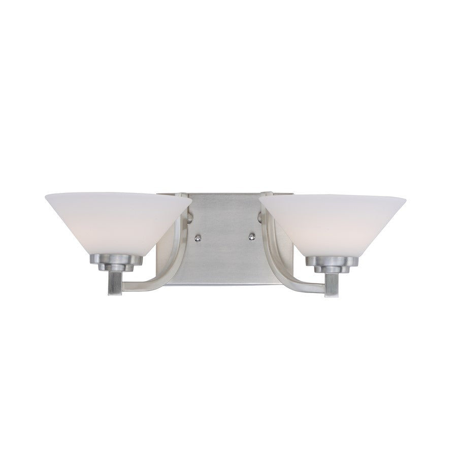 Maxim Lighting Funnel 2-Light Bath Vanity in Satin Nickel