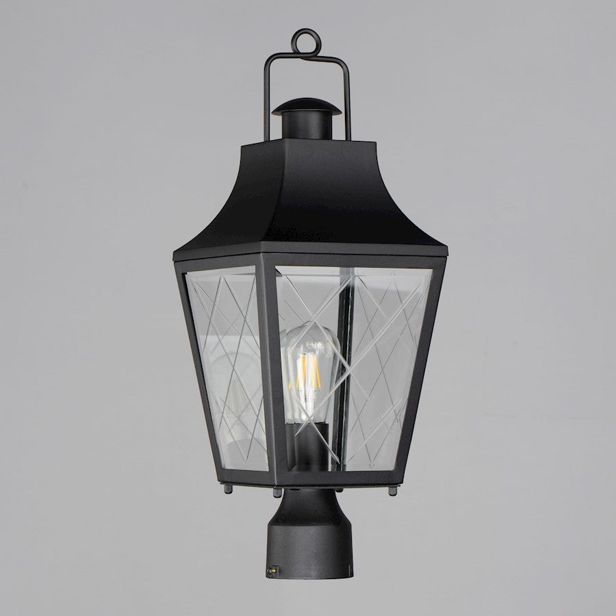 Maxim Lighting Storybook 1 Light Outdoor Post, Black/Clear