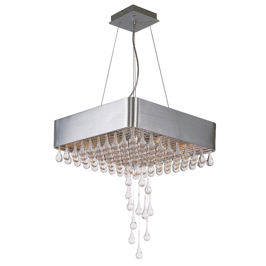 Maxim Lighting Drops 9 Light Pendant, Brushed Aluminum/Clear