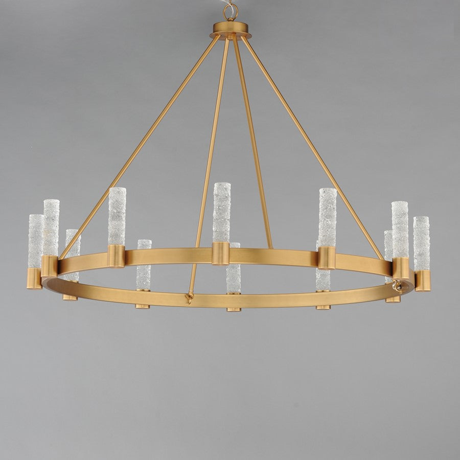 Maxim Lighting Duchess 12 Light Chandelier, Aged Brass/Iceberg