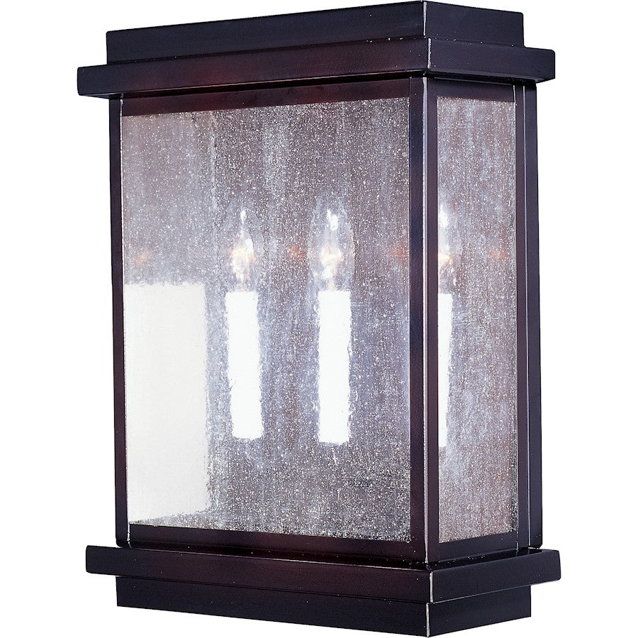 Maxim Cubes 3-Light Outdoor Wall Lantern Burnished
