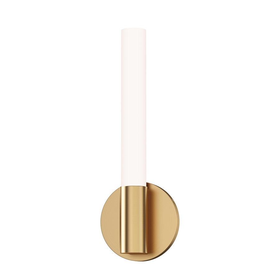Maxim Lighting Tubi 1Lt 14" Bath Vanity, White/Aged Brass/White - 52510WTNAB