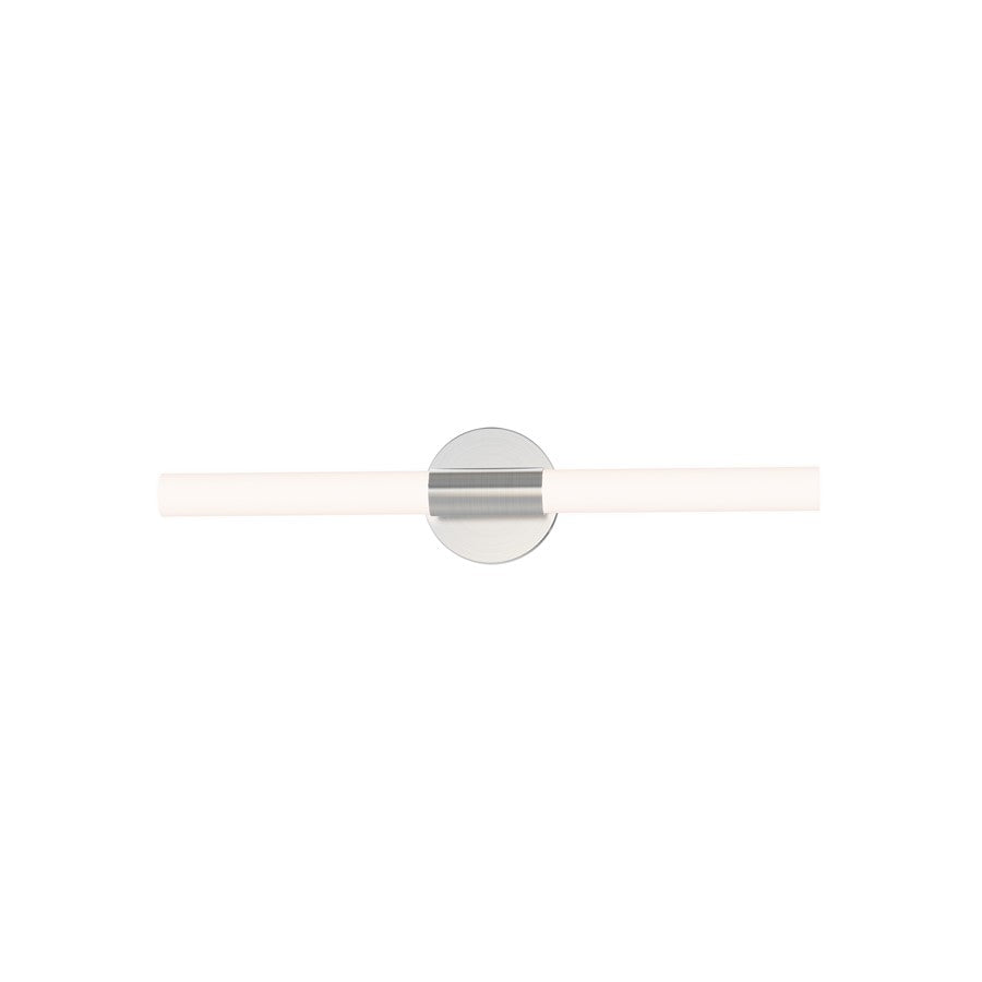 Maxim Lighting Tubi 1Lt 24" Bath Vanity, White/Satin Nickel/White - 52512WTSN