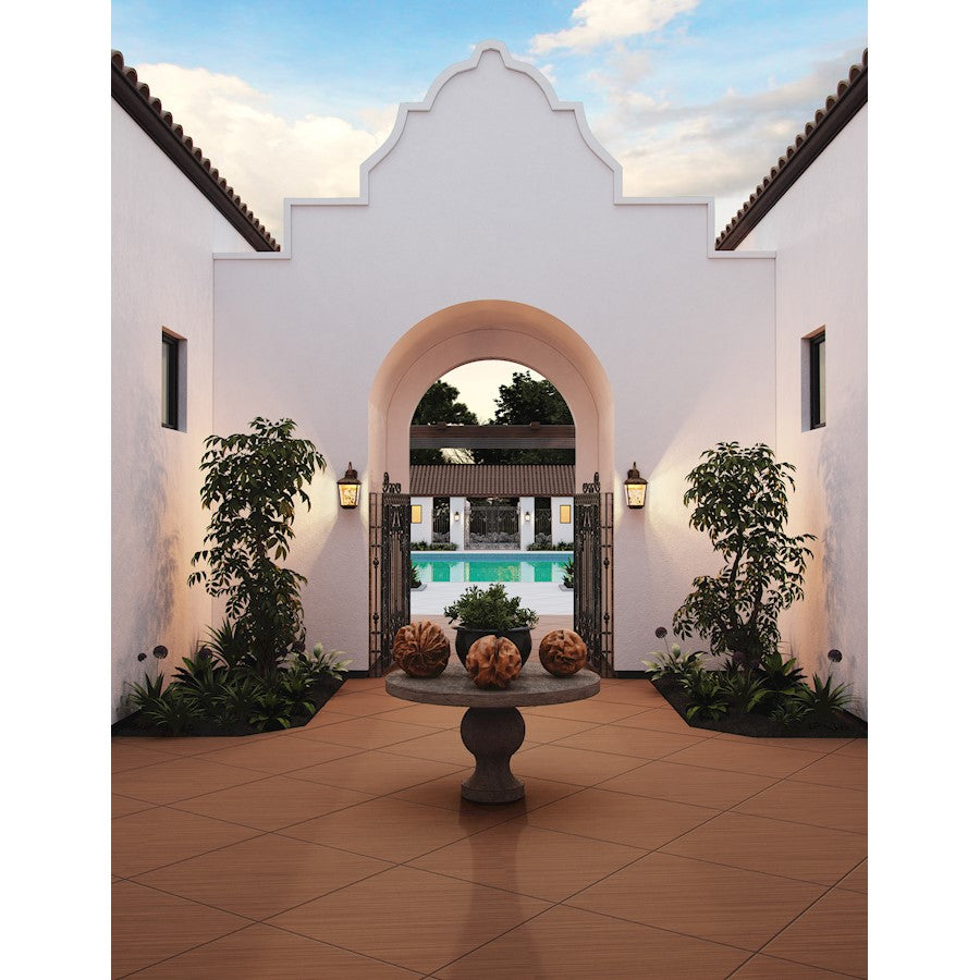 Maxim Arbor LED 1-Light Outdoor Wall Lantern, Adobe/Stainless Steel- 53502CLAE