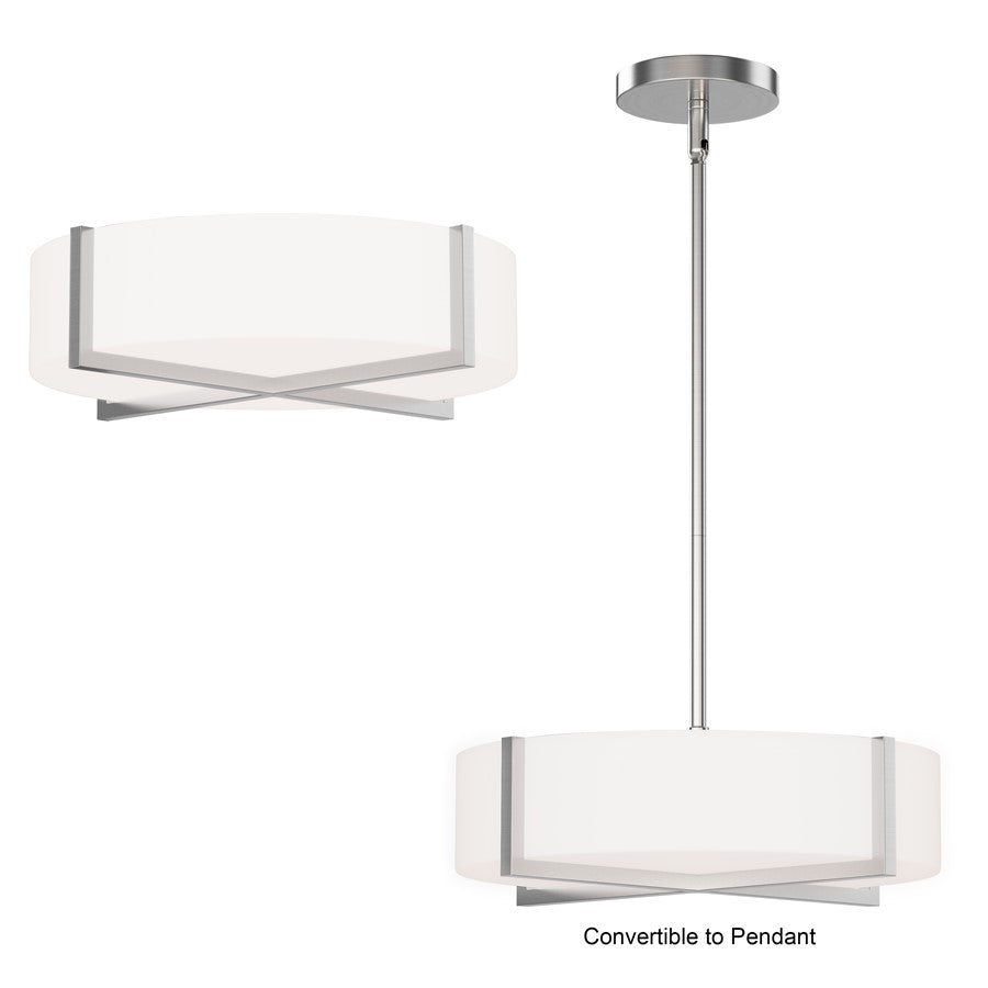 Maxim Lighting Dexter 1 Light 5" Single Pendant, Satin Nickel/White