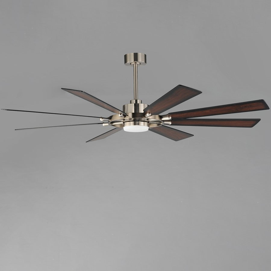 Maxim Lighting Helm 1 Light Indoor Ceiling Fan, Satin Nickel/White