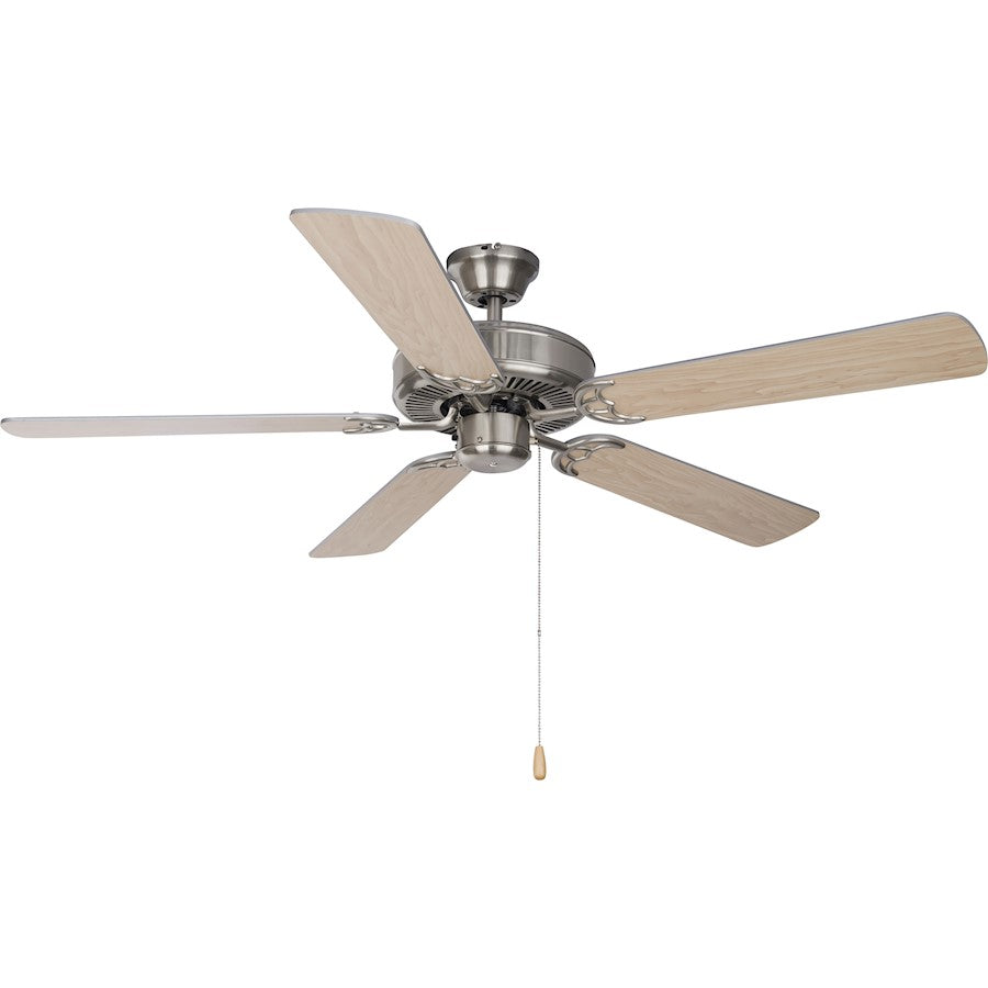 Maxim Lighting Basic-Max 52" Ceiling Fan, Nickel/Silver/Maple
