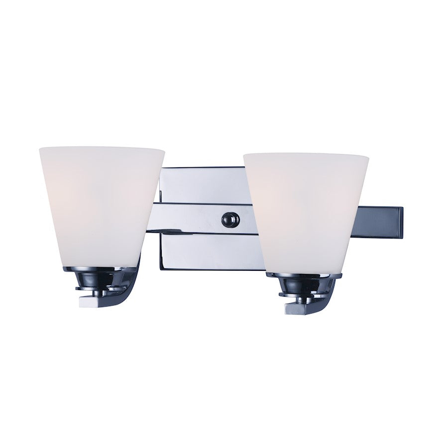 Maxim Lighting Conical 2-Light Bath Vanity, Polished Chrome/White