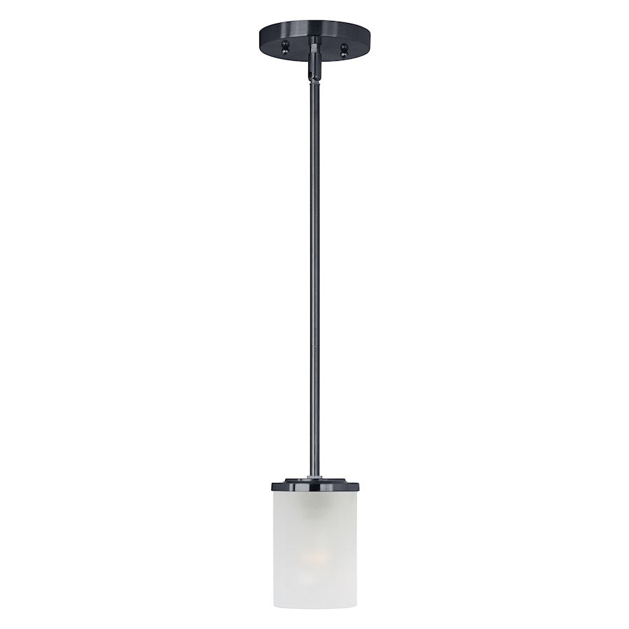 1 Light Mini Pendant, Black/Frosted