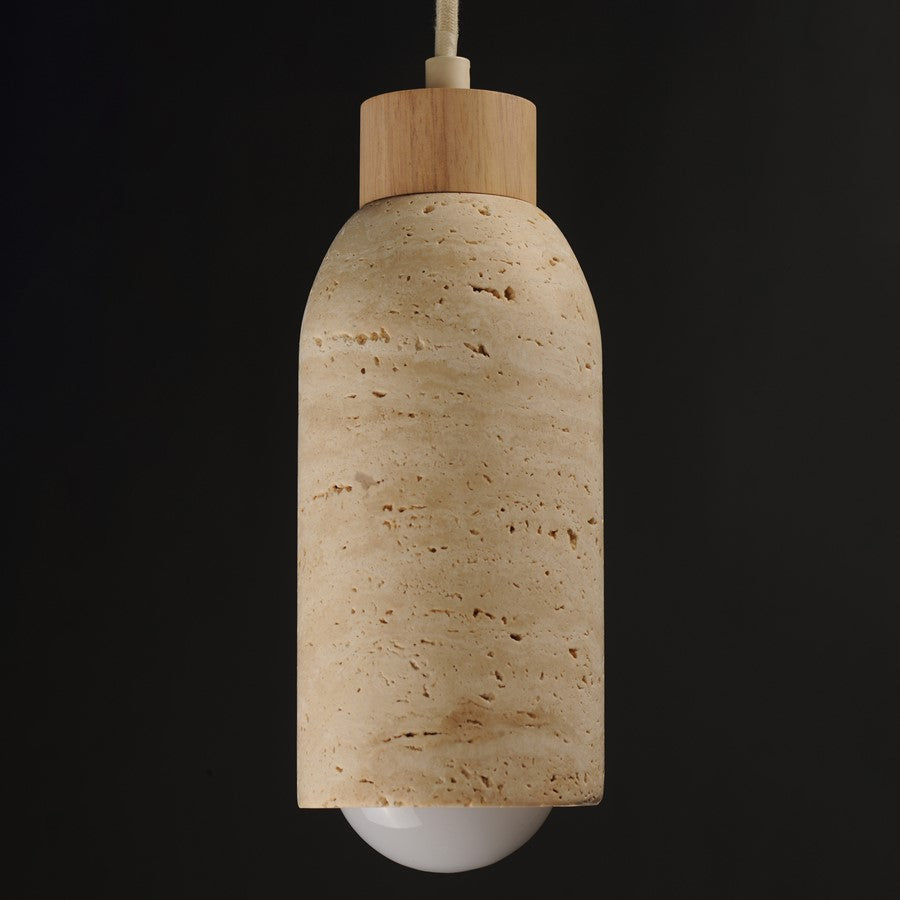 Maxim Lighting Pompeii 1 Light Single Pendant, Travertine/Oyster
