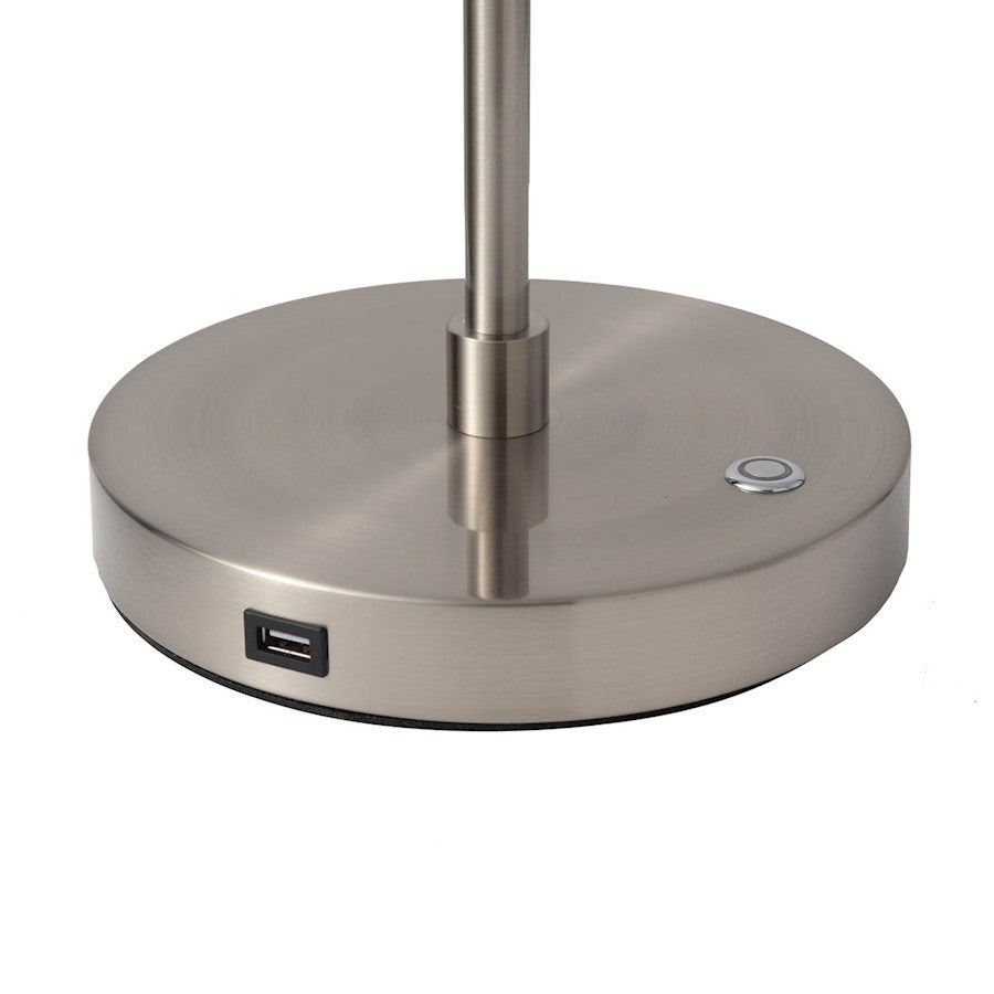 Nova California Port 35in Table Lamp | Contemporary Charcoal Wood and Satin Nickel | Living Room & Bedroom | 2400 Lumens, 2700K | Model 1011572CG