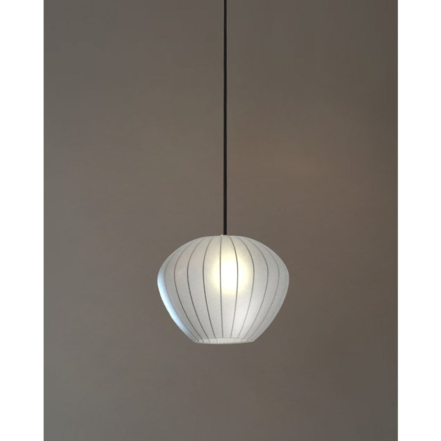 Nova California Bloom 15in 1-Light Pendant | Mid-Century Black Nickel and White Satin | Entryway & Dining Room | 15 x 15 x 7 in | Model 3110800BN