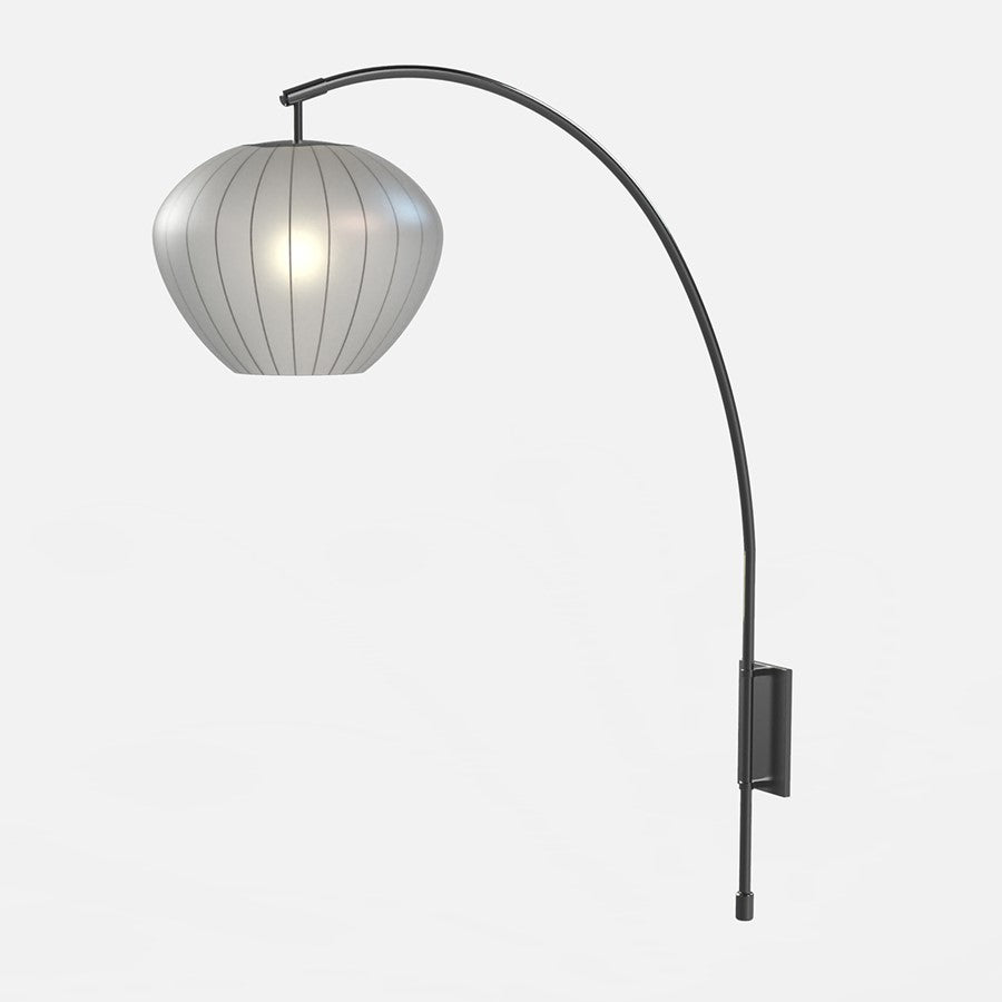 Nova California Bloom 90in 1-Light Arc Floor Lamp | Mid-Century Black Nickel and White Satin | Living Room & Reading Corner | Model 3410799BN