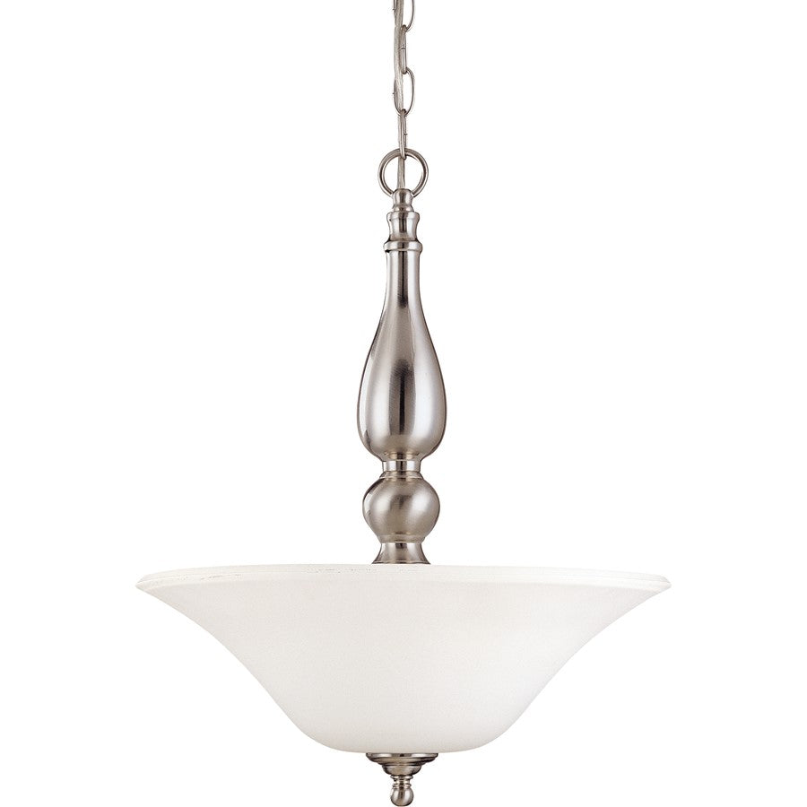 Nuvo Lighting Dupont 16in 3-Light Pendant | Brushed Nickel and Satin White Glass | Kitchen Island & Dining Room | 16 x 20 in | Model 60-1828