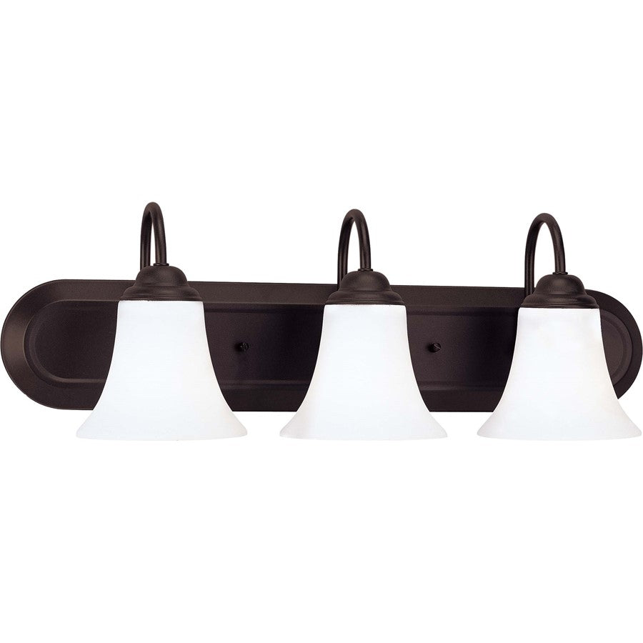 Nuvo Lighting Dupont 24in 3-Light Vanity Light | Brushed Nickel and Satin White Glass | Bathroom Vanity & Powder Room | 24 x 8 x 8 in | Model 60-1854