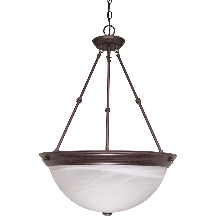 Nuvo Lighting 60-212 20in 3-Light Pendant | Traditional Old Bronze and Alabaster Glass | Dining Room & Kitchen Island | 20 x 20 x 27.75 in | Model 60-212