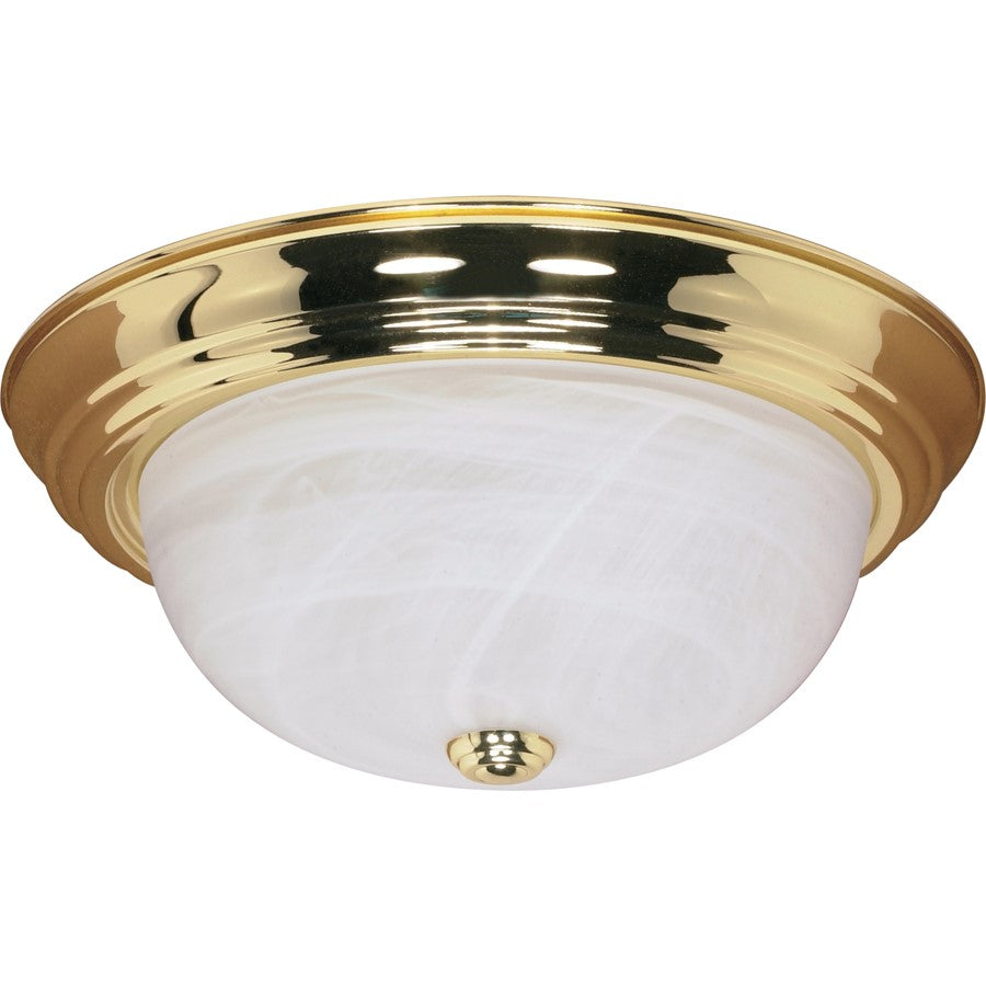 Nuvo Lighting 3-Light 15in Flush Mount | Traditional Polished Brass and Alabaster Glass | Bathroom & Hallway Ceiling Light | 15.25 x 6 in | Model 60-215