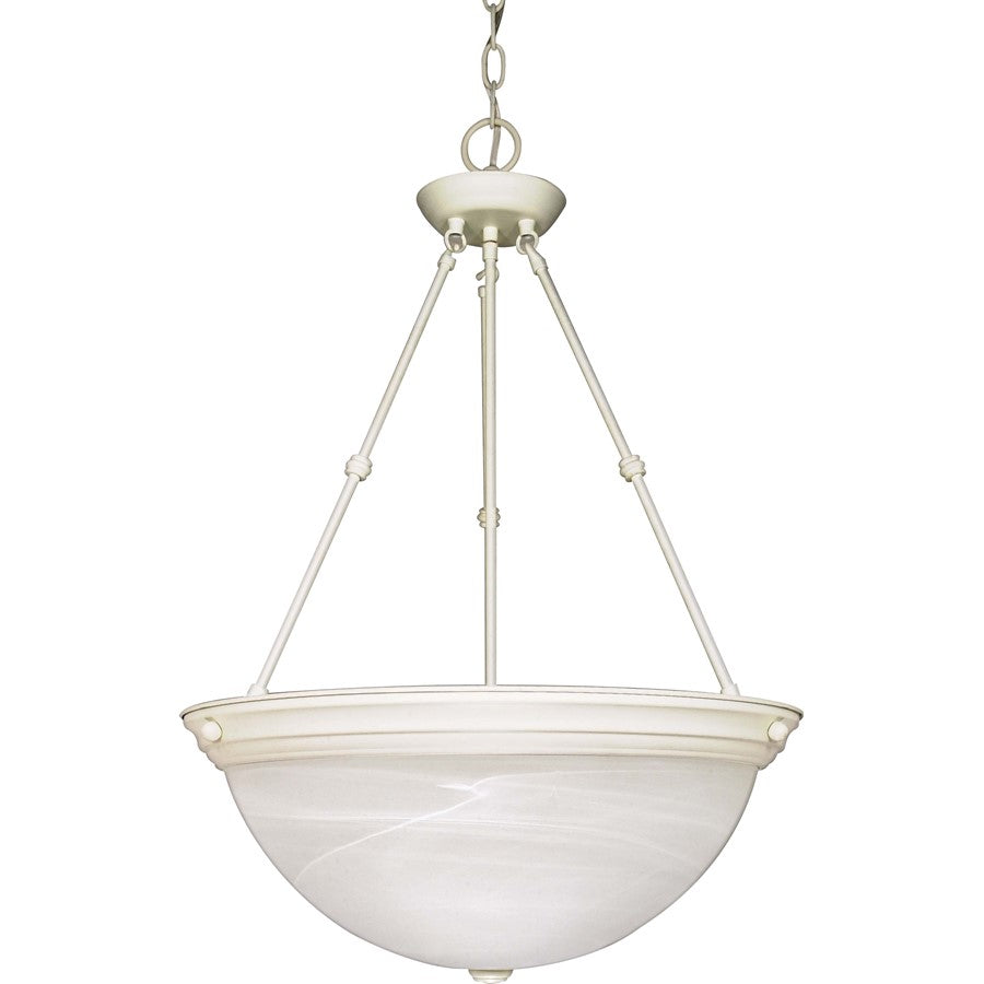 Nuvo Lighting 60-228 20in 3-Light Pendant | Traditional Textured White and Alabaster Glass | Kitchen Island & Dining Room | 20 x 20 x 27.75 | Model 60-228