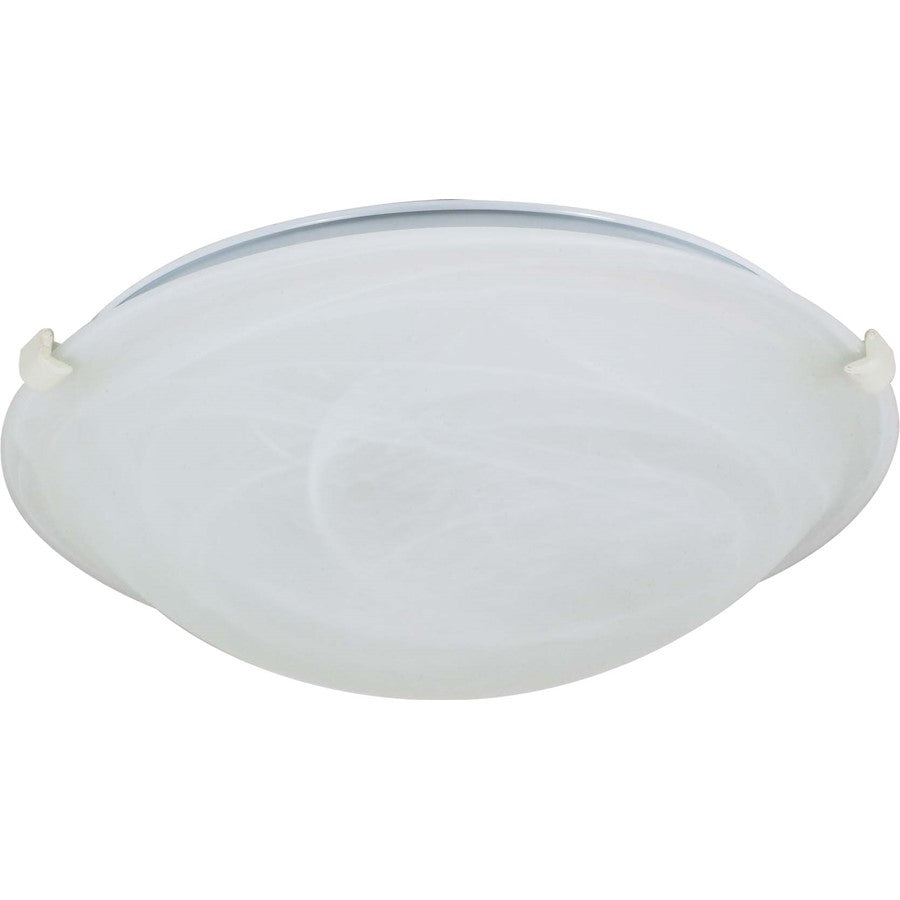 Nuvo 60-276 12in 1-Light Flush Mount | Traditional Alabaster Glass and White Metal | Bathroom & Hallway Ceiling Light | 12.5 x 12.5 x 4 in | Model 60-276