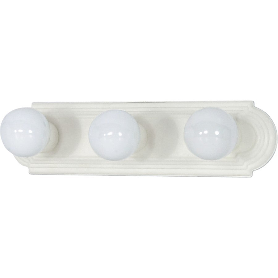 Nuvo Lighting Racetrack 18in 3-Light Vanity Light | Traditional Textured White and Alabaster Glass | Bathroom Vanity | 18 x 5 x 2 in | Model 60-312