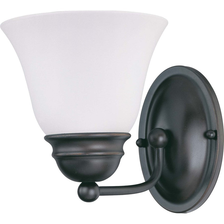Nuvo Lighting Empire 7in 1-Light Vanity Light | Traditional Mahogany Bronze and Frosted White Glass | Bathroom Vanity & Powder Room | 6.25 | Model 60-3165