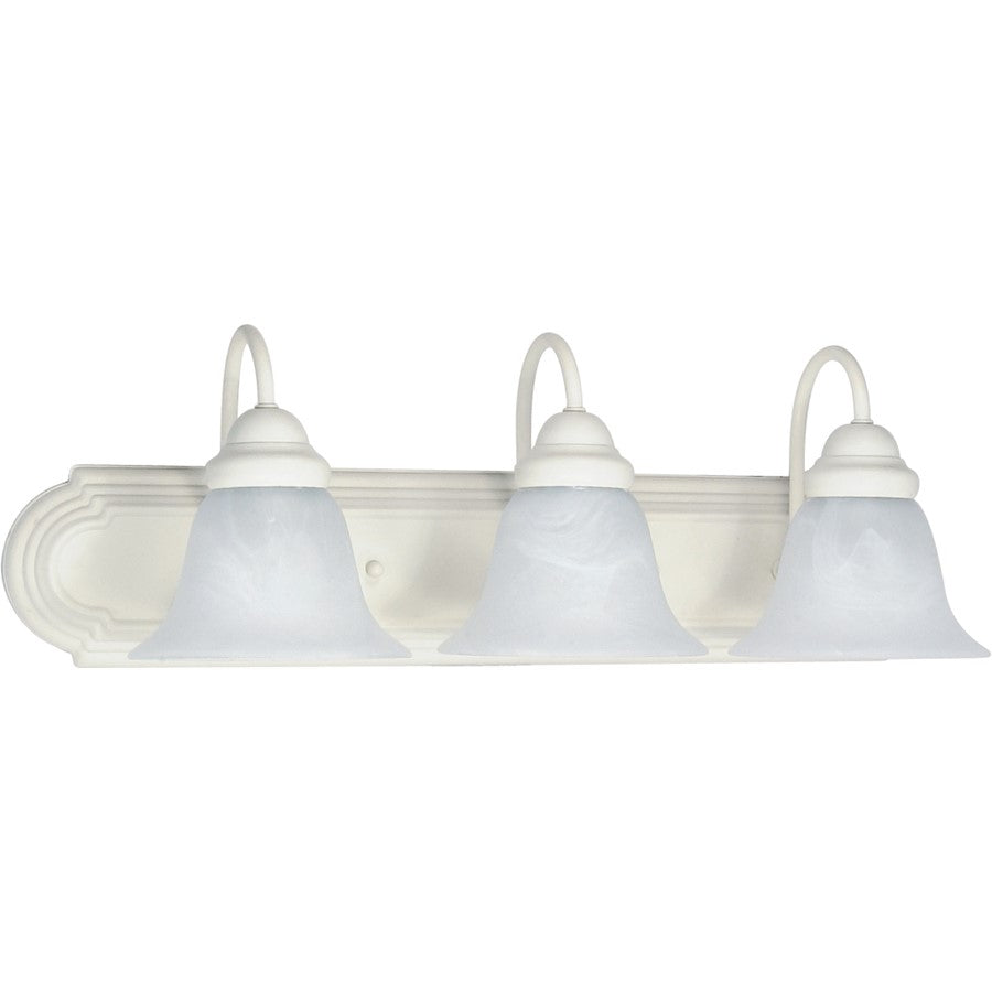 Nuvo Ballerina 24in 3-Light Vanity Light | Textured White and Alabaster Glass | Bathroom Vanity | 24 x 8.5 x 7.625 in | Model 60-333