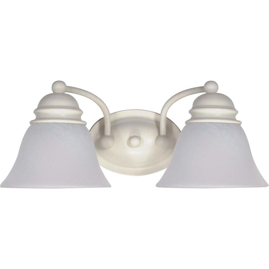 Nuvo Empire 15in 2-Light Vanity Light | Textured White and Alabaster Glass | Bathroom Vanity | 14.875 x 6.25 x 8 in | Model 60-353