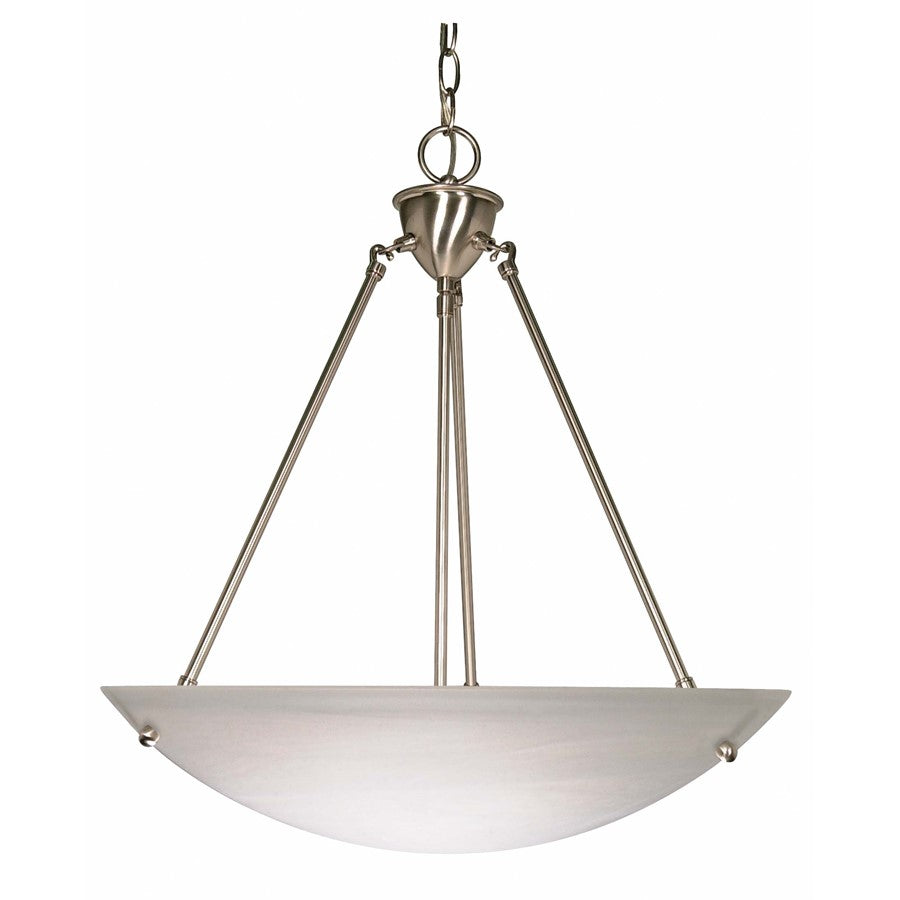 Nuvo Lighting 3-Light 23in Pendant | Brushed Nickel and Alabaster Glass | Kitchen Island & Dining Room | 22 x 22 x 17.5 in | Model 60-370