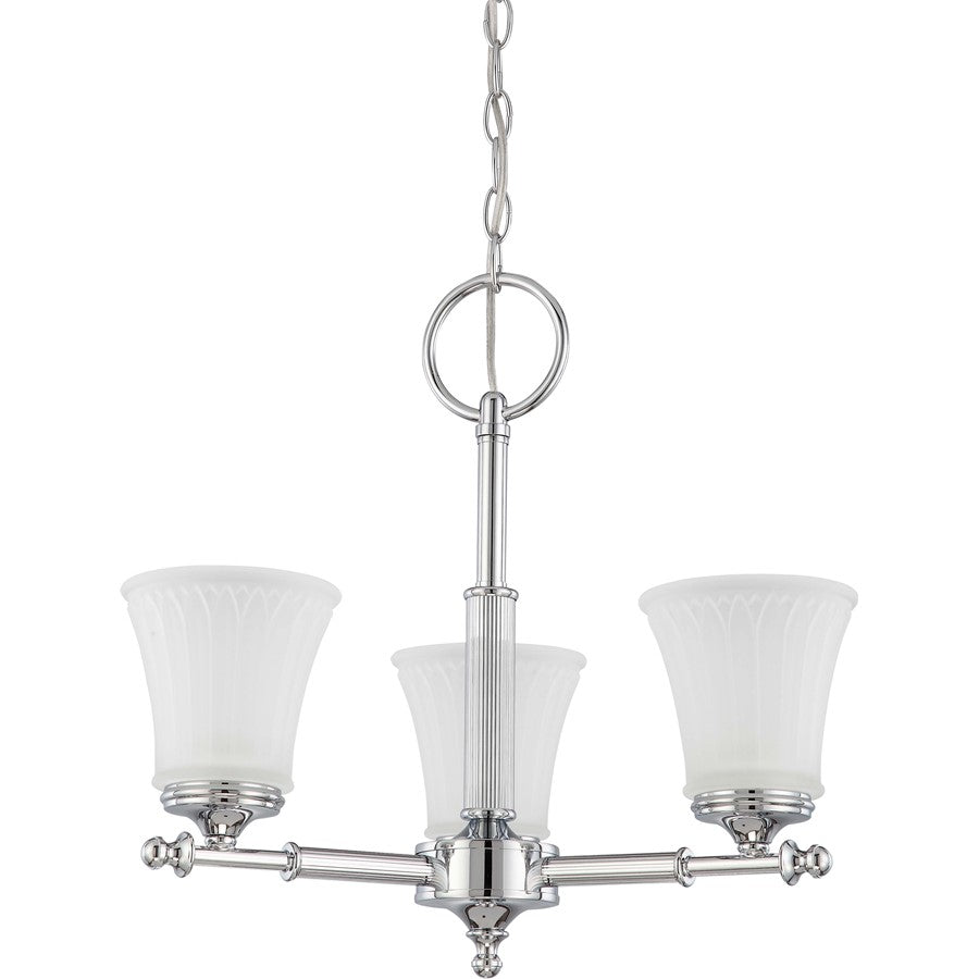 Nuvo Teller 20in 3-Light Chandelier | Traditional Aged Pewter and Frosted Etched Glass | Dining Room & Foyer | 20 x 20 x 18 in | Model 60-4266