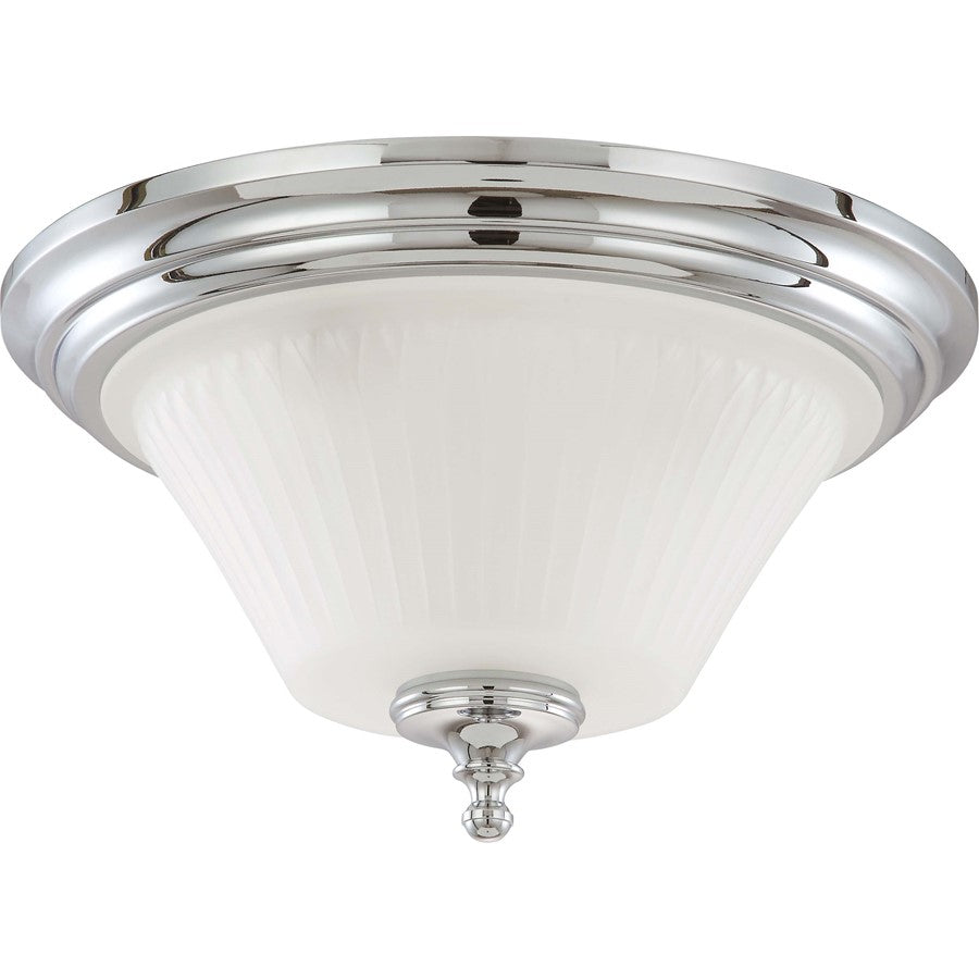 Nuvo Teller 3-Light Flush Mount | Traditional Aged Pewter and Frosted Etched Glass | Hallway & Bathroom Ceiling Light | 15 x 8.5 in | Model 60-4272