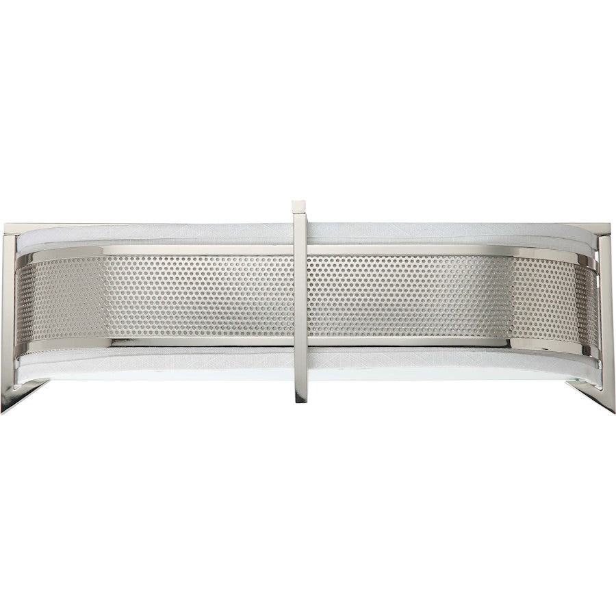 Nuvo Diesel 22in 3-Light Horizontal Sconce | Contemporary Polished Nickel and Slate Gray Fabric | Bathroom Vanity & Hallway | 22 x 7 x 5.5 | Model 60-4448