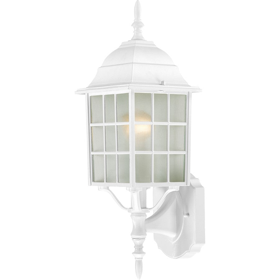 Nuvo Lighting Adams 18in 1-Light Outdoor Wall Sconce | Transitional White and Frosted Glass | Covered Patio & Entryway | 6.125 x 6.875 x | Model 60-4901