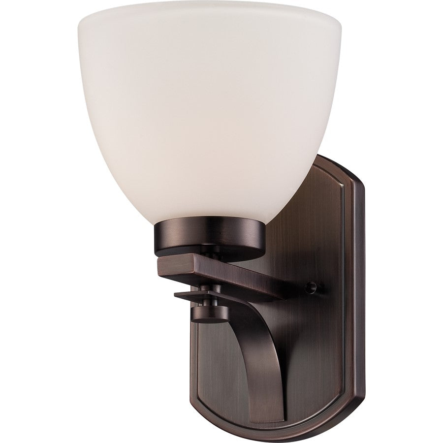 Nuvo Bentley 1-Light Vanity Light | Contemporary Hazel Bronze and Frosted Glass | Bathroom & Powder Room | 6.62 x 7.25 x 10.25 in | Model 60-5111