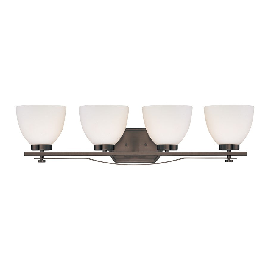 Nuvo Lighting Bentley 33in 4-Light Bathroom Vanity | Contemporary Hazel Bronze and Frosted Glass | Bathroom Vanity & Powder Room | 32.75 x | Model 60-5119