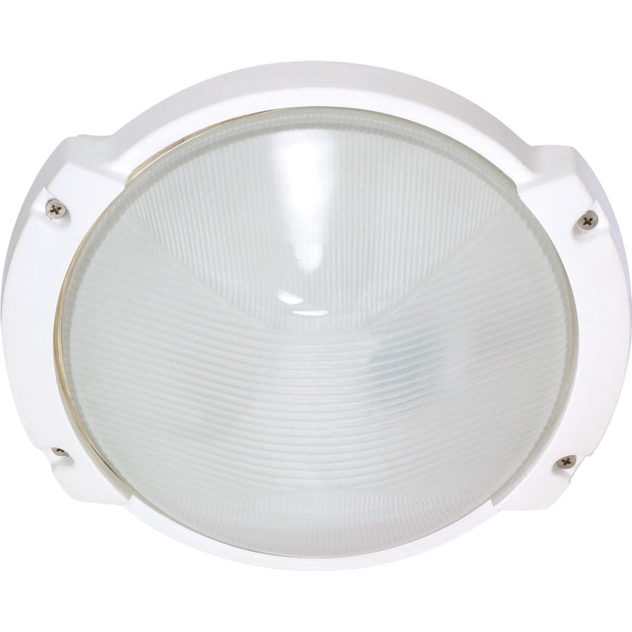 Nuvo 60-516 11in 1-Light Outdoor Wall Light | Industrial Semi Gloss White Die Cast Aluminum and Frosted Glass | Covered Patio & Entryway | Model 60-516