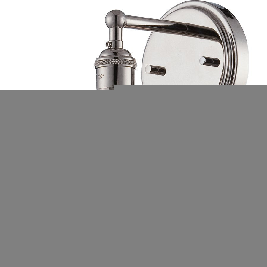 Nuvo Lighting Vintage 1-Light Wall Sconce | Transitional Polished Nickel and Clear Glass | Entryway & Hallway Accent | 7 x 9.75 in | Model 60-5413