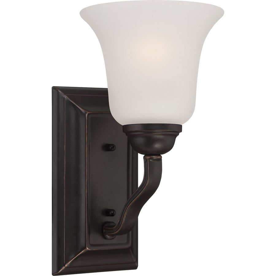 Nuvo Elizabeth 11in 1-Light Vanity Light | Traditional Sudbury Bronze and Frosted Glass | Bathroom Vanity & Powder Room | 6 x 6.38 x 11.12 | Model 60-5691