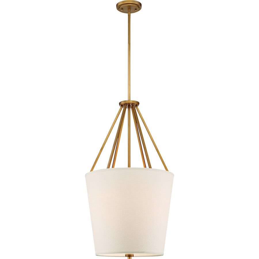 Nuvo Lighting Seneca 17in 3-Light Pendant | Industrial Natural Brass | Kitchen Island & Dining Room | 30.38 in H | Model 60-5844