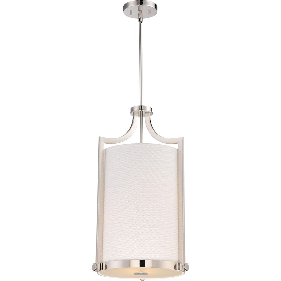 Nuvo Lighting Meadow 24in 3-Light Pendant | Traditional Polished Nickel and Clear Glass | Foyer & Entryway | 24 x 24 x 24 in | Model 60-5882