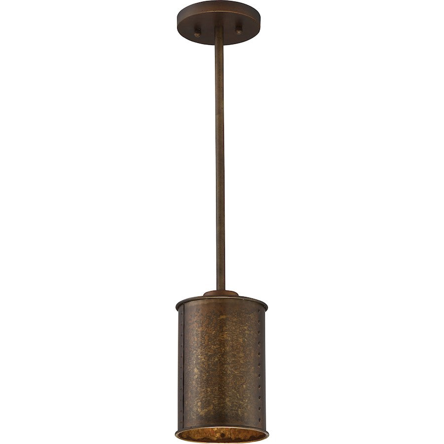 Nuvo Lighting Kettle 1-Light Mini Pendant | Industrial Weathered Brass | Kitchen Island & Dining Room Accent | 240 Lumens, 2700K, Dimmable | Model 60-5892