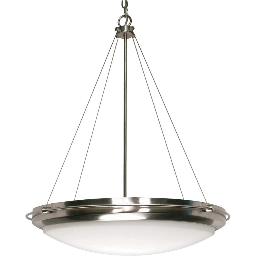 Nuvo Polaris 23in 3-Light Pendant | Brushed Nickel and Opal White Glass | Kitchen Island & Dining Room | 23 x 23 x 30 in | Model 60-610
